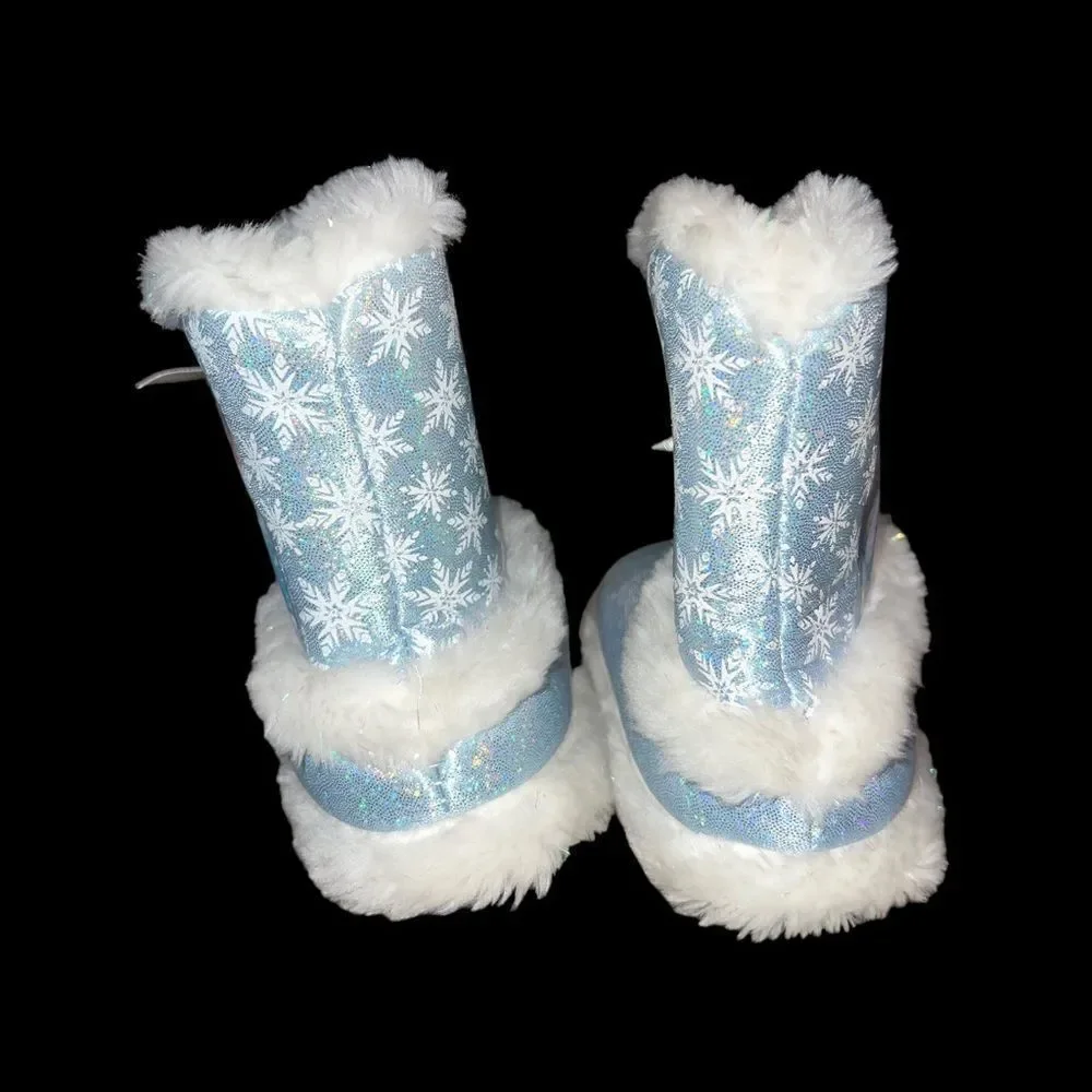 Disney Frozen slippers in blue with faux‎ fur lining girl’s size 7/8